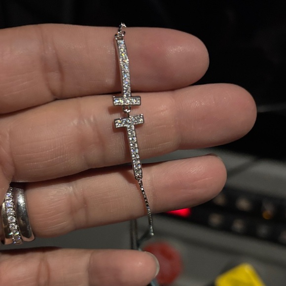 Moissanite T Bar Bracelet